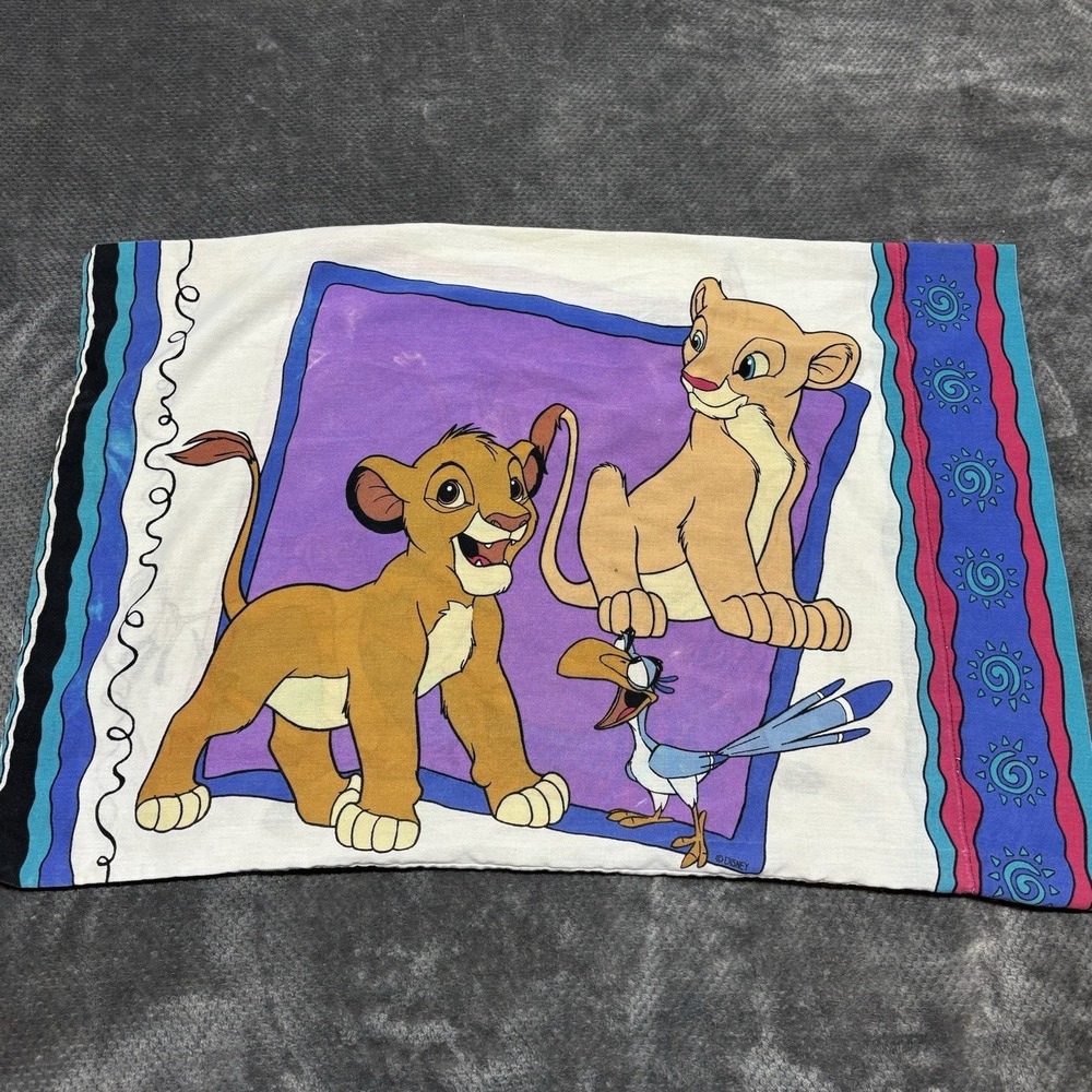 VTG 90s The Lion King Standard Pillow Case Disney Simba Hakuna Matata 29x19.5